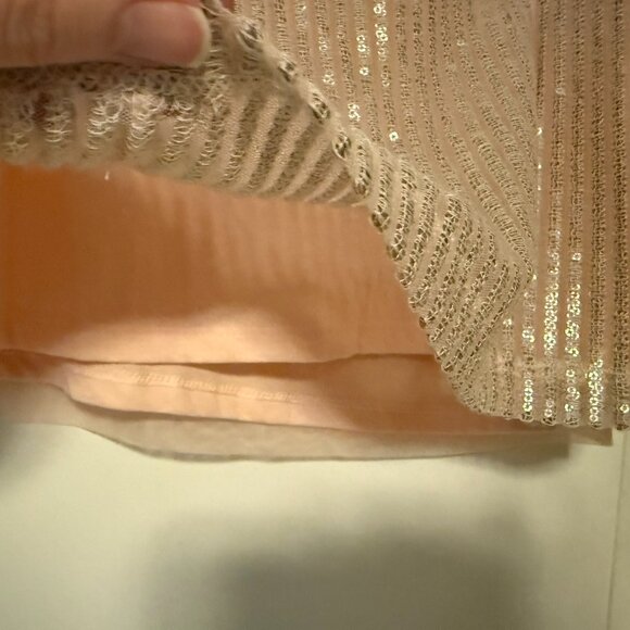 Chico's Peach Sequin Front Tank Top, Lined- Size 1 (Chico's Sizing) - Picture 4 of 7